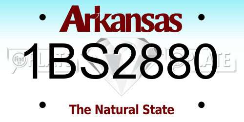 1BS2880 Arkansas License Plate