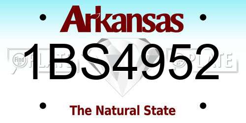 1BS4952 Arkansas License Plate
