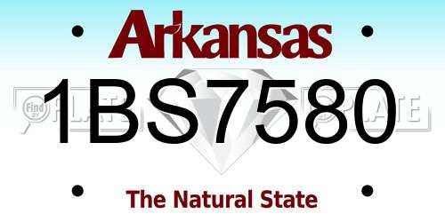 1BS7580 Arkansas License Plate