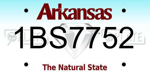 1BS7752 Arkansas License Plate