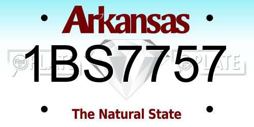 1BS7757 Arkansas License Plate