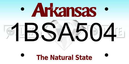 1BSA504 Arkansas License Plate