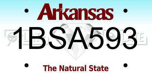 1BSA593 Arkansas License Plate