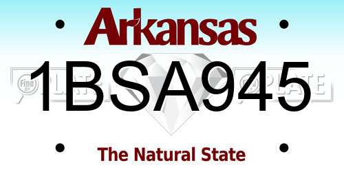 1BSA945 Arkansas License Plate