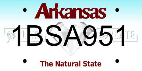 1BSA951 Arkansas License Plate