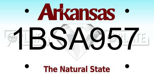 1BSA957 Arkansas License Plate