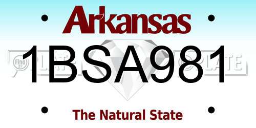 1BSA981 Arkansas License Plate