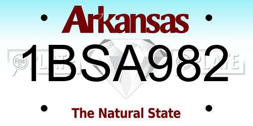 1BSA982 Arkansas License Plate