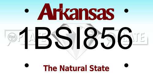 1BSI856 Arkansas License Plate