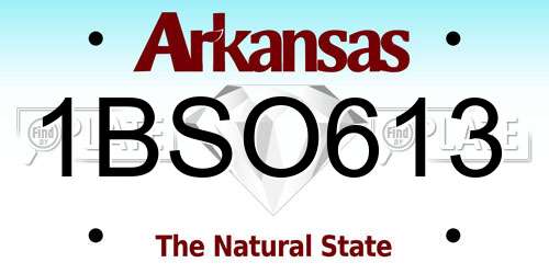 1BSO613 Arkansas License Plate