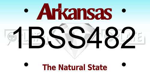 1BSS482 Arkansas License Plate