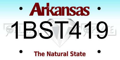 1BST419 Arkansas License Plate