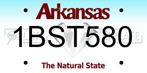 1BST580 Arkansas License Plate