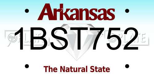 1BST752 Arkansas License Plate