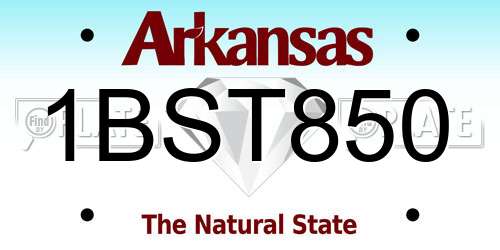 1BST850 Arkansas License Plate