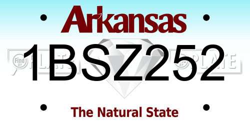 1BSZ252 Arkansas License Plate