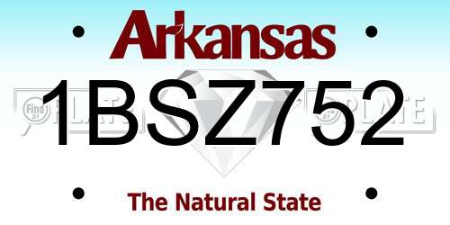 1BSZ752 Arkansas License Plate