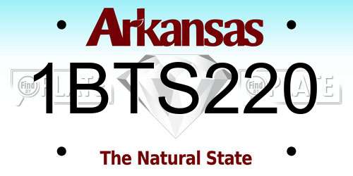 1BTS220 Arkansas License Plate