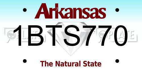 1BTS770 Arkansas License Plate