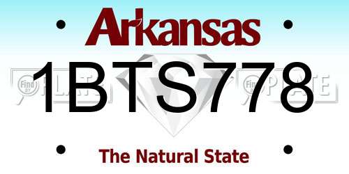 1BTS778 Arkansas License Plate