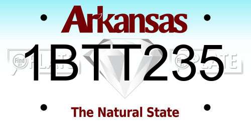 1BTT235 Arkansas License Plate