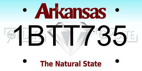 1BTT735 Arkansas License Plate
