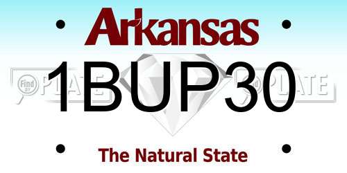 1BUP30 Arkansas License Plate