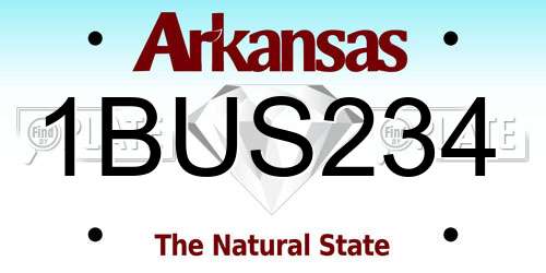 1BUS234 Arkansas License Plate