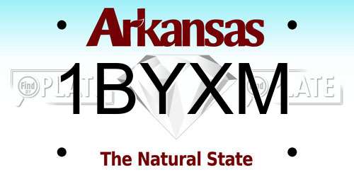 1BYXM Arkansas License Plate