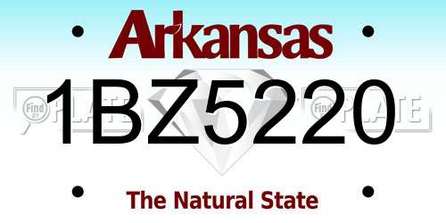 1BZ5220 Arkansas License Plate