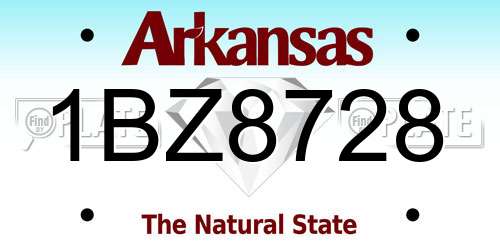 1BZ8728 Arkansas License Plate