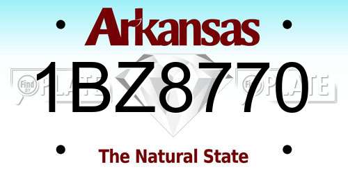 1BZ8770 Arkansas License Plate