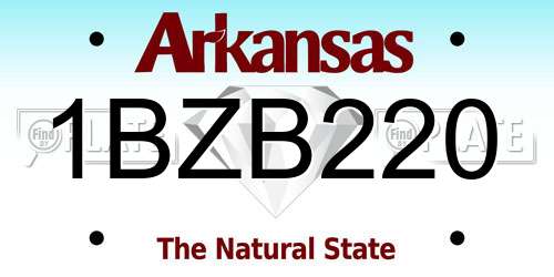 1BZB220 Arkansas License Plate