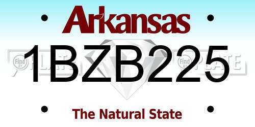 1BZB225 Arkansas License Plate