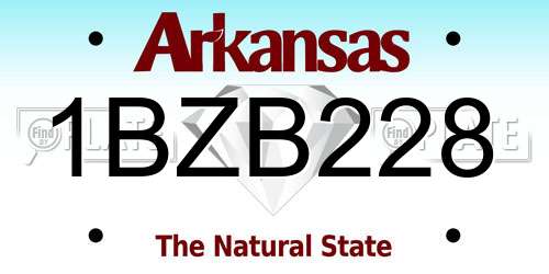 1BZB228 Arkansas License Plate