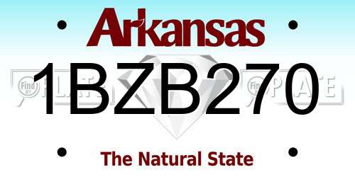 1BZB270 Arkansas License Plate
