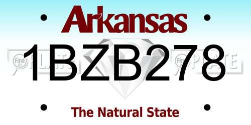1BZB278 Arkansas License Plate