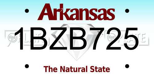 1BZB725 Arkansas License Plate