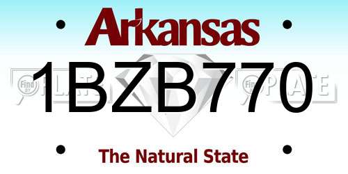 1BZB770 Arkansas License Plate