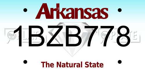 1BZB778 Arkansas License Plate
