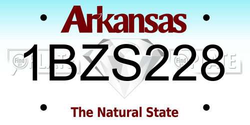 1BZS228 Arkansas License Plate