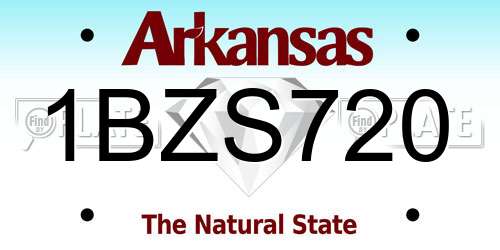 1BZS720 Arkansas License Plate