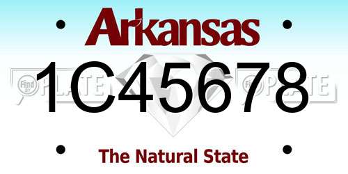1C45678 Arkansas License Plate