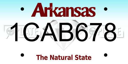 1CAB678 Arkansas License Plate