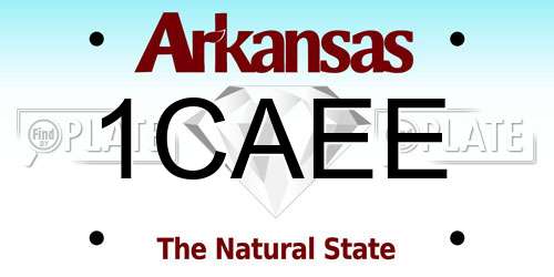 1CAEE Arkansas License Plate