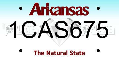1CAS675 Arkansas License Plate