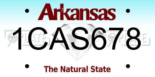1CAS678 Arkansas License Plate