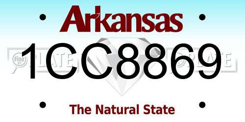 1CC8869 Arkansas License Plate