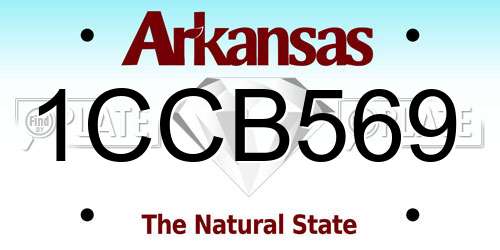 1CCB569 Arkansas License Plate