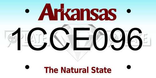 1CCE096 Arkansas License Plate